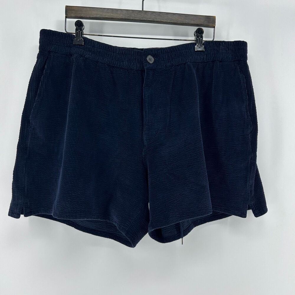 NWT Madewell Seersucker Corduroy Everyday Shorts Men’s 2XL Navy Blue Retro Short